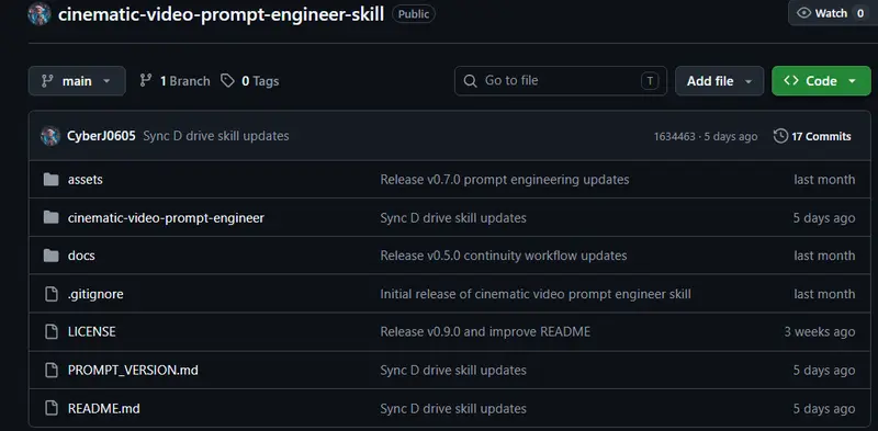 Cinematic Video Prompt Engineer Skill