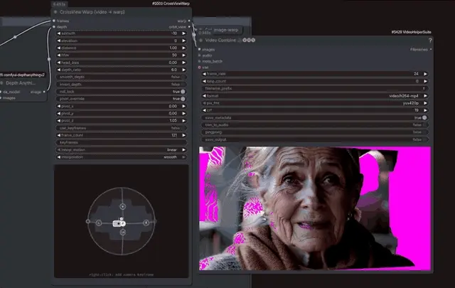 ComfyUI-CrossViewWarp:为 IC-LoRA 打造的可视化视角变换与关键帧运镜节点