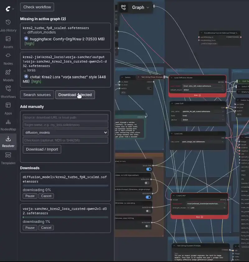 ComfyUI-ModelResolver:智能解析缺失模型,一键从 Civitai/HF 自动下载