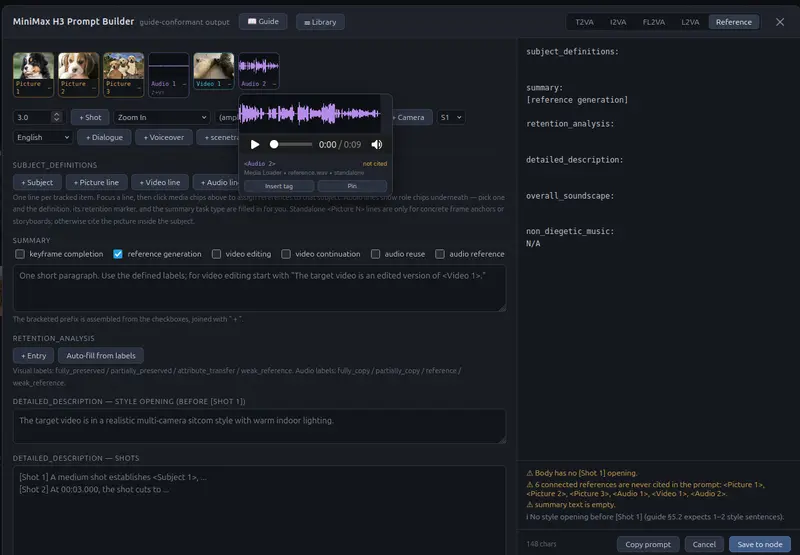ComfyUI Fantastic MiniMax H3 Prompt Builder:让 H3 提示词编写变得简单直观