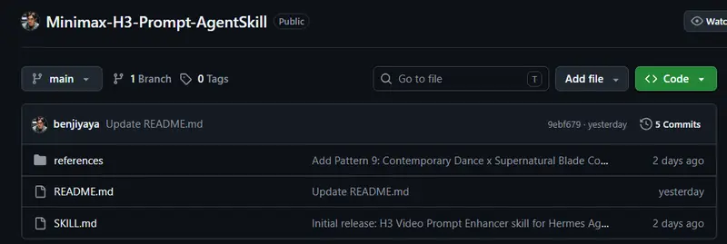 MiniMax H3 Video Prompt Agent Skill