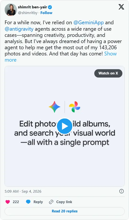 Gemini Spark 新增图库权限：AI 智能体可直接管理 Google Photos