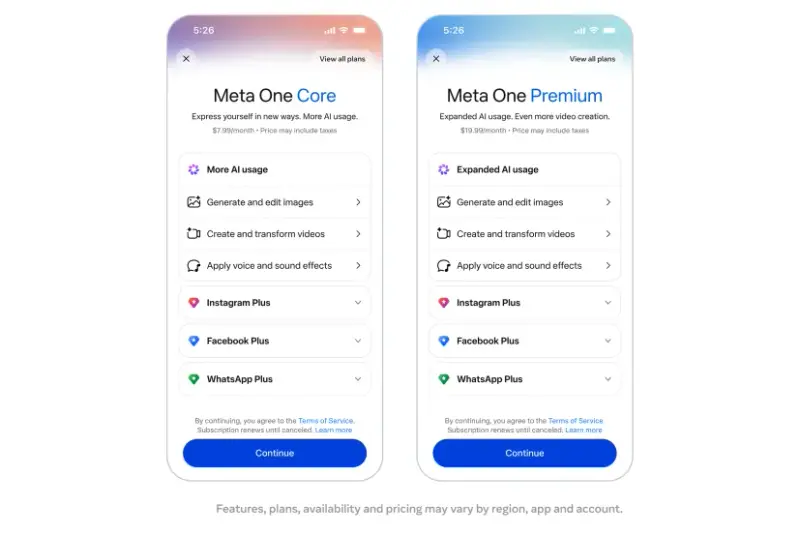 Meta One 订阅全球上线：打包社交会员 + Muse AI 额度，分个人、企业多档位