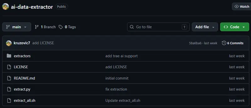 AI Coding Assistant Data Extraction