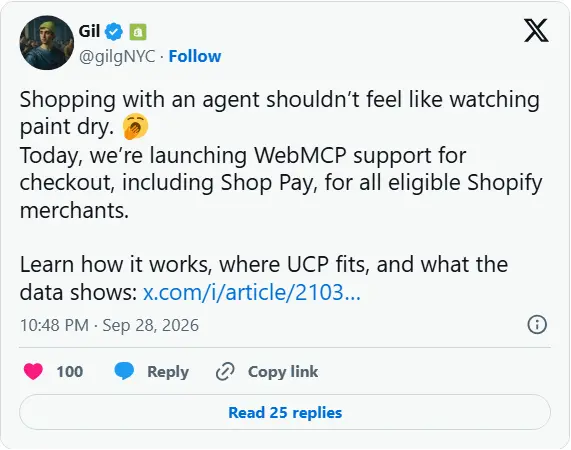 Shopify开放WebMCP结账能力:浏览器内AI智能体可直接完成下单支付,和亚马逊策略反向