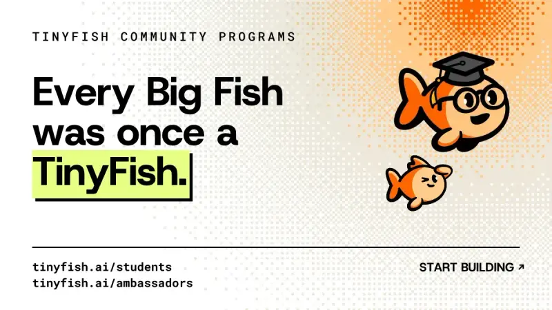 TinyFish推出学生&大使双计划：开发Web智能体拿礼品卡赏金，edu邮箱注册送35美元额度