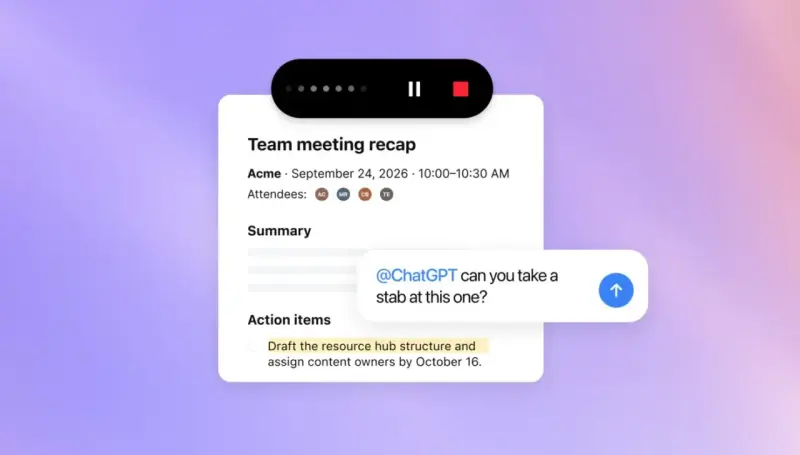 ChatGPT Meetings插件上线测试版:实时录制会议生成笔记,自动提炼待办事项,不用加机器人进会议